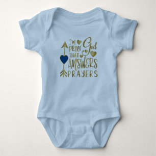 Camiseta de Bebê Eu Sou a Prova de que Deus Atende