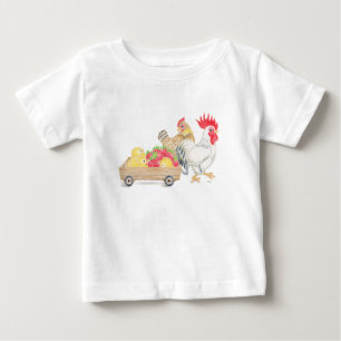Camiseta de Bebê Família de Frango Fofo