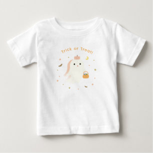 Camiseta de Bebê Fantasma Kawaii para Doce ou Trav
