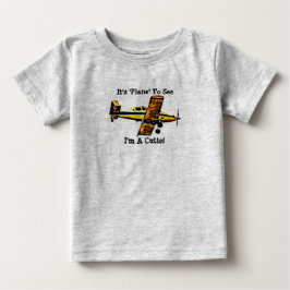 Camiseta de Bebê Fofo de Avião Pun Art