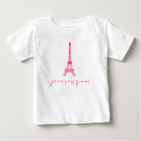 Camiseta de Bebê Fofo Eiffel Tower Je Ne Sais Quoi