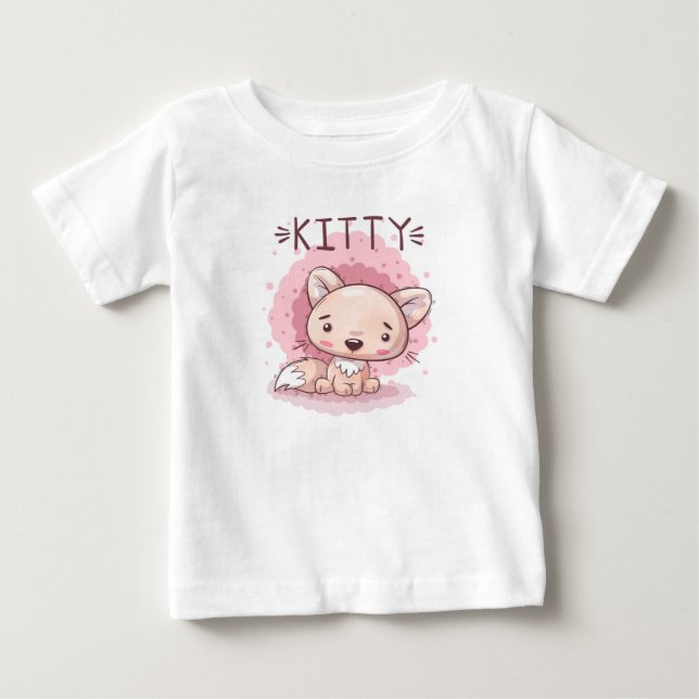 Camiseta de Bebê Gatinho Fofo (Frente)