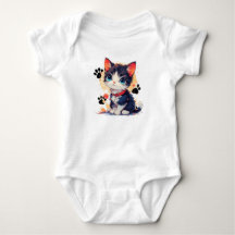 Camiseta de bebê gatinho fofo