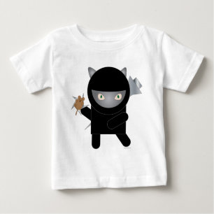 camiseta de bebê gatinho ninja