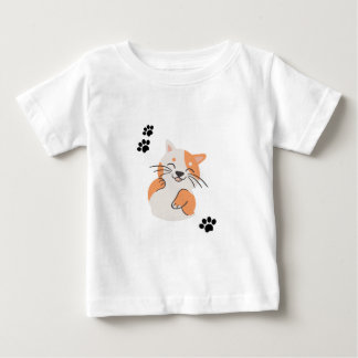 Camiseta de Bebê Gato de Desenho Animado Fofo