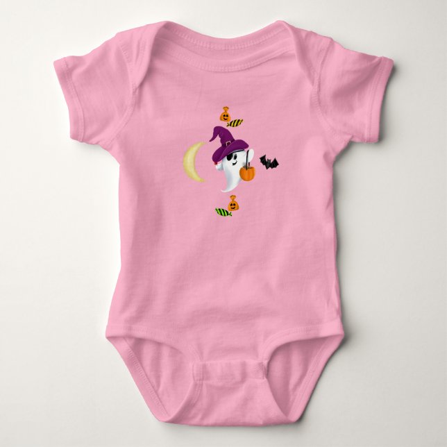 Camiseta de bebê Ghost Halloween (Frente)