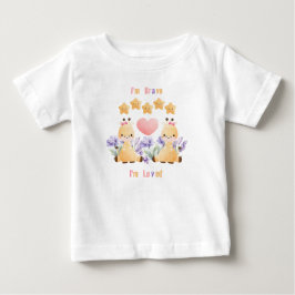 Camiseta de Bebê Girafa Fofa | Eu Sou Corajoso - E
