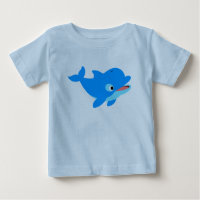 Camiseta de Bebê Golfinho de Desenho Animado Fofo