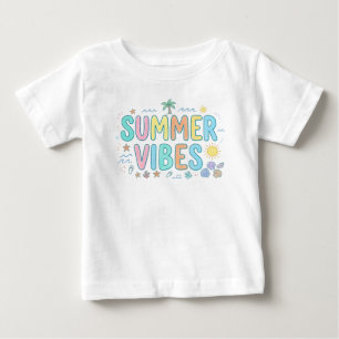 Camiseta de Bebê Groovy Beach Baby com Vibrações d