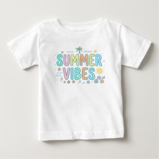 Camiseta de Bebê Groovy Beach Baby com Vibrações d