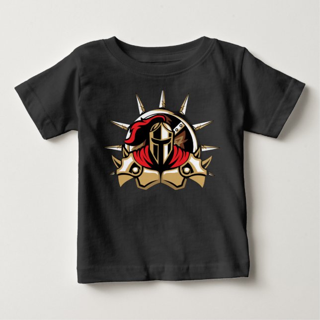 Camiseta de Bebê Guerreiro Espartano Fofo (Frente)