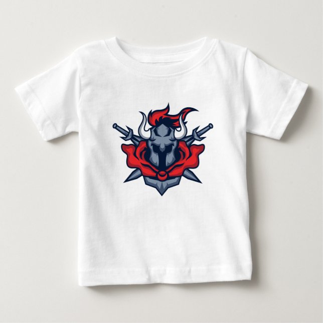 Camiseta de Bebê Guerreiro Touro Fofo  (Frente)