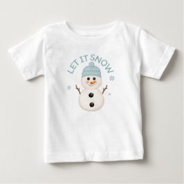 Camiseta de Bebê Homem de Neve Deixe Nevar Fofa