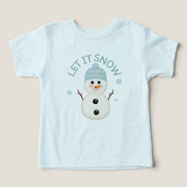 Camiseta de Bebê Homem de Neve Fofo Deixe Nevar