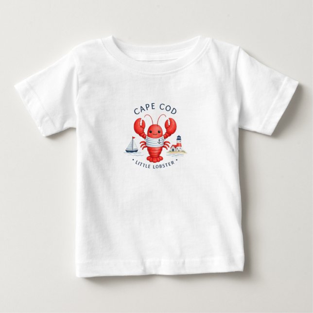 Camiseta de Bebê Lagosta Fofa de Cape Cod | Cape C (Frente)