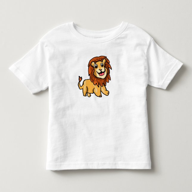 Camiseta de Bebê Leão de Desenho Animado Fofo - A (Frente)