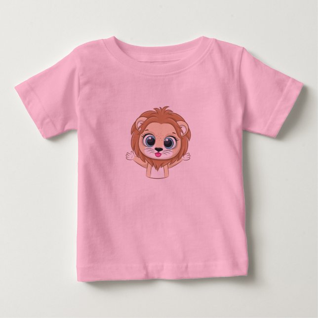 Camiseta de Bebê Leão Fofo (Frente)