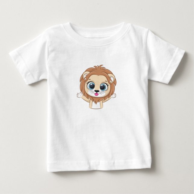 Camiseta de Bebê Leão Fofo (Frente)