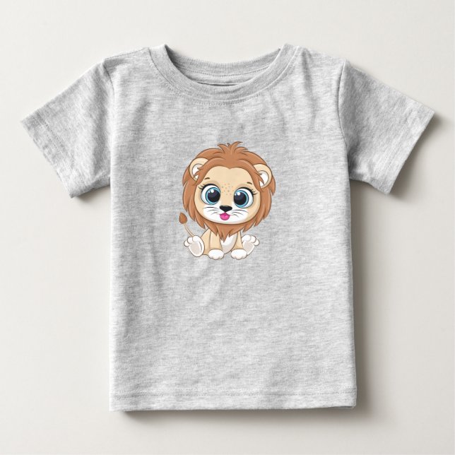 Camiseta de Bebê Leão Fofo (Frente)