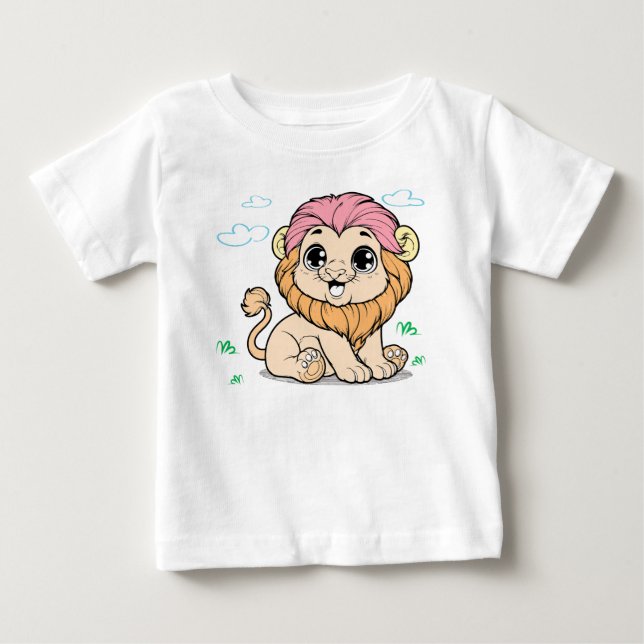 Camiseta de Bebê Leãozinho Fofo – Bebê Colorido (Frente)