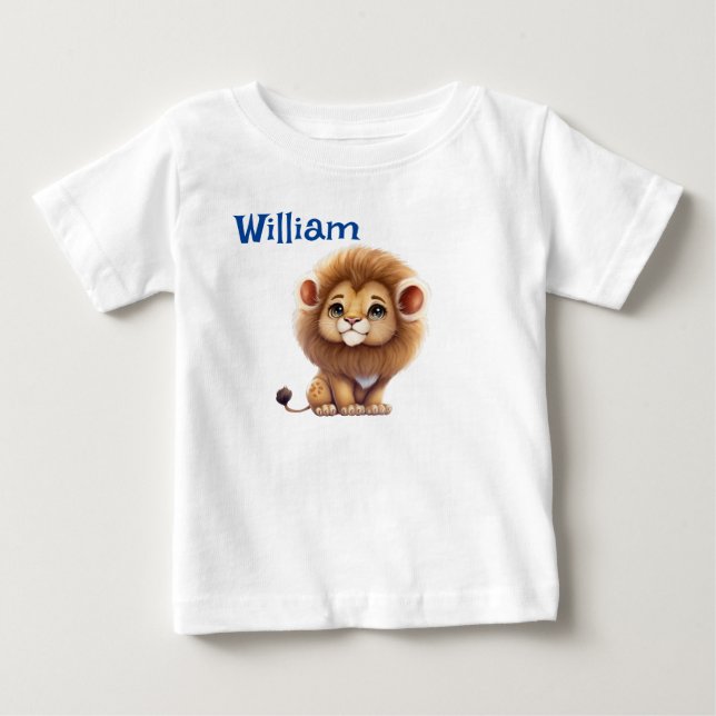 Camiseta de Bebê Leãozinho Personalizada (Frente)