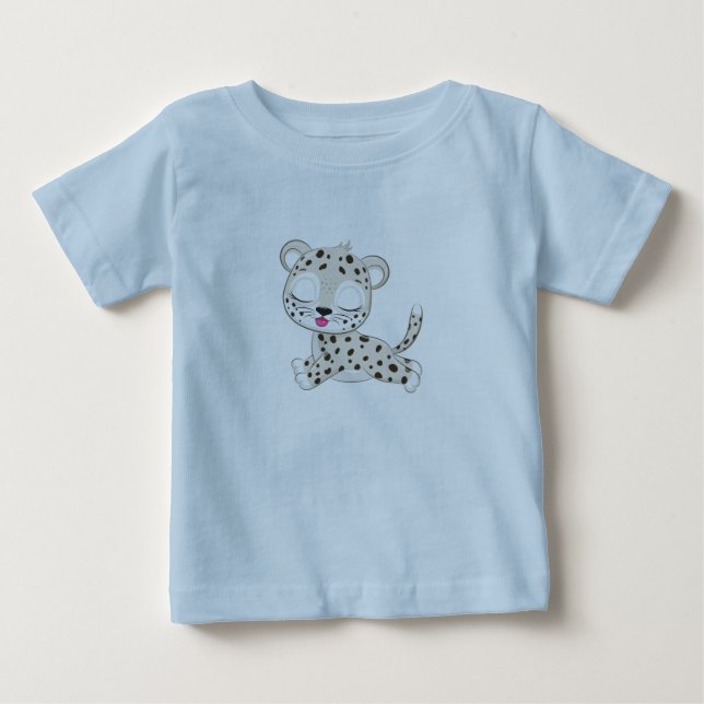 Camiseta de Bebê Leopardo Fofo (Frente)