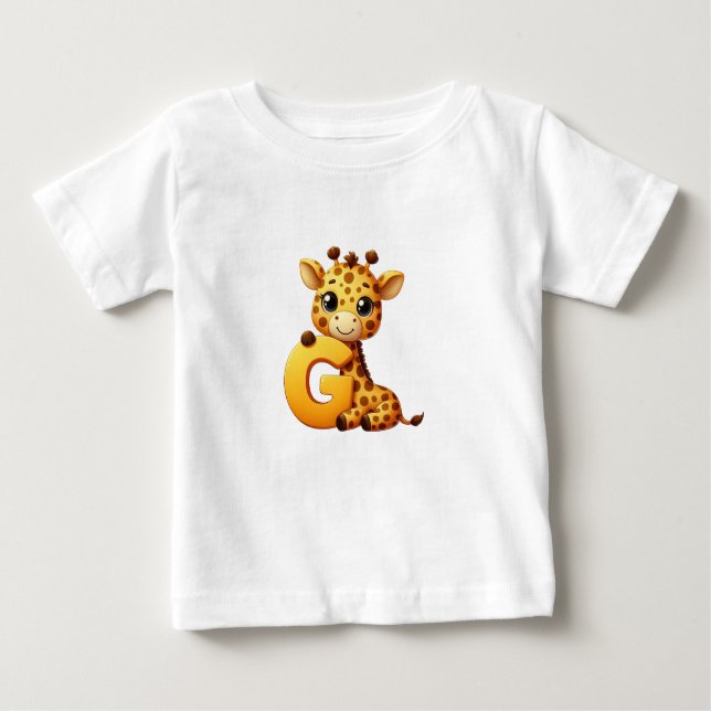 Camiseta de Bebê Letra G Girafa (Frente)