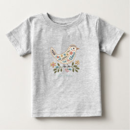 Camiseta de Bebê Little Bird Floral Colorida
