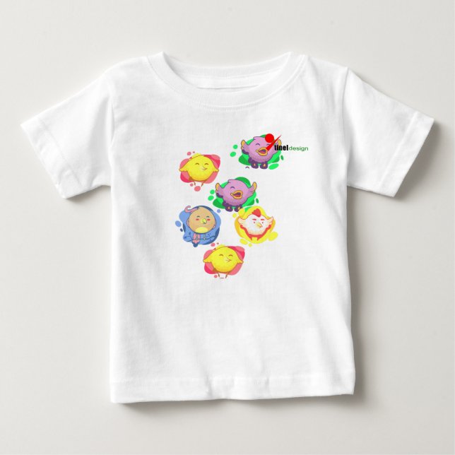  Camiseta de Bebê Little Birds  (Frente)