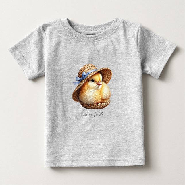 Camiseta de Bebê Little Chick Blue Ribbon Baby (Frente)