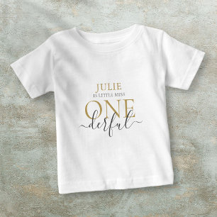 Camiseta de Bebê Little Miss ONEderful Personaliza