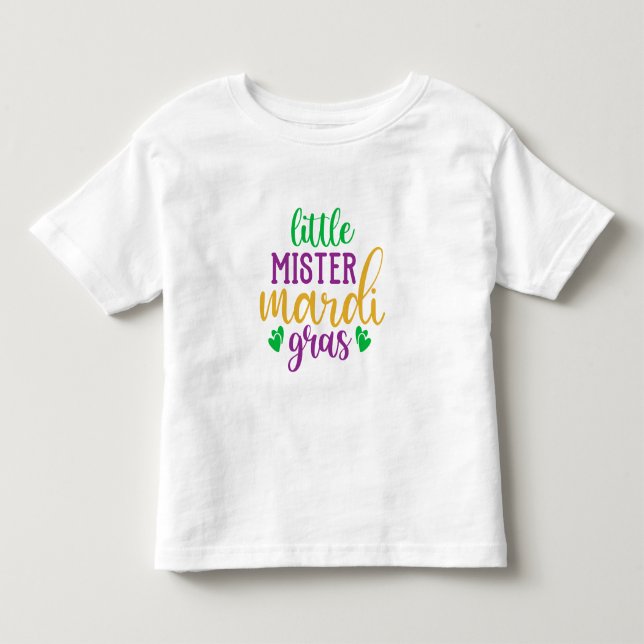 Camiseta de bebê Little Mister Mardi Gras (Frente)