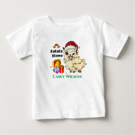 Camiseta de Bebê Llama de Natal