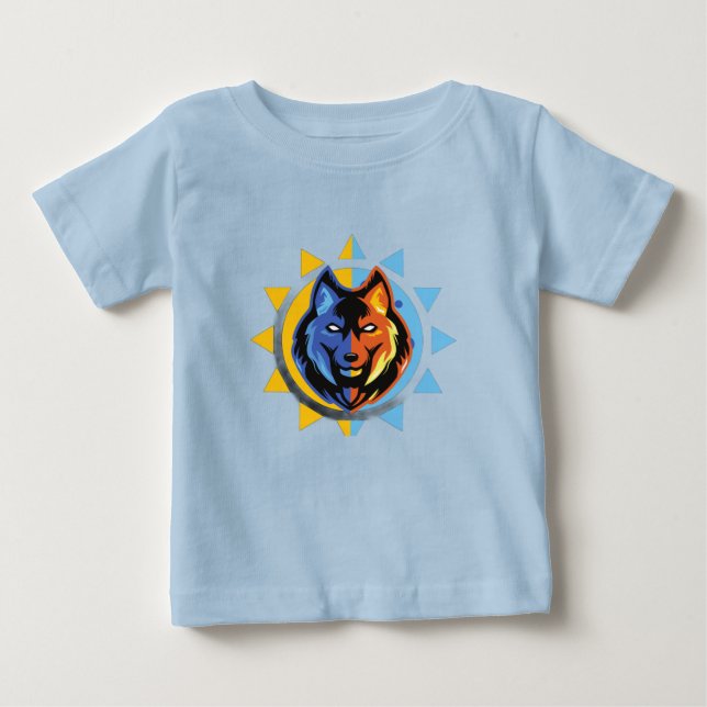 Camiseta de Bebê Lobo Fofo (Frente)