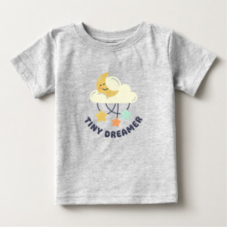 Camiseta de Bebê Lua Adormecida Sonhadora Pequena