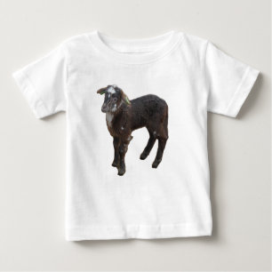 Camiseta de bebê marrom-branca