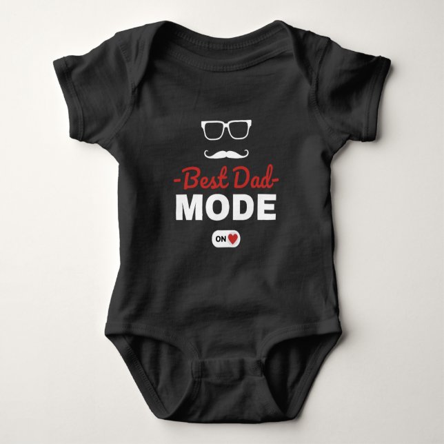 Camiseta de Bebê 'Melhor Modo de Pai Ligado' | Pre (Frente)