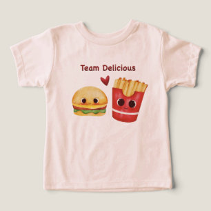 Camiseta de Bebê Melhores Amigos Hambúrguer & Bata