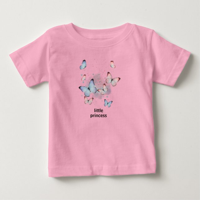 Camiseta de Bebê Menina Borboleta Princesinha Fofa (Frente)