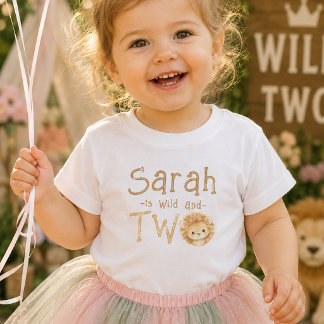 Camiseta de Bebê Menina de 2 anos de idade Leão Se