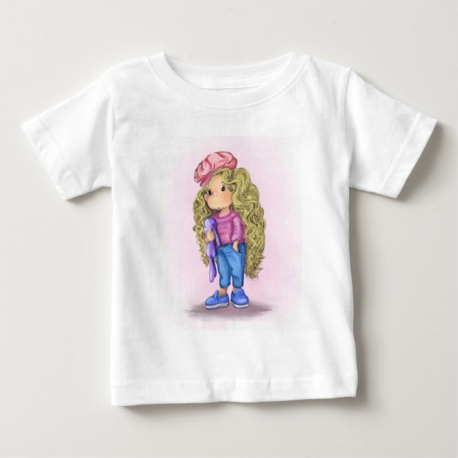 Camiseta de Bebê Menina Fofa (Frente)