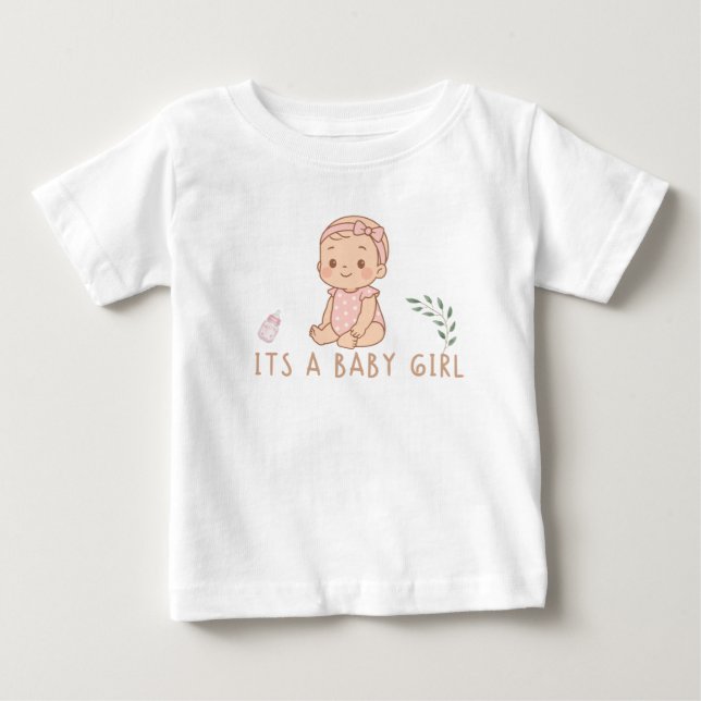 Camiseta de Bebê Menina Fofa – Macia e Elegante (Frente)