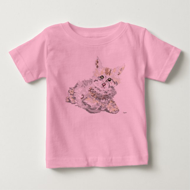 Camiseta de Bebê Menina "Gatinho" (Frente)