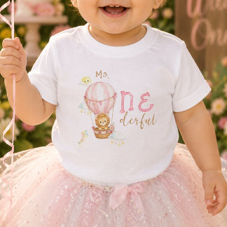 Camiseta de Bebê Menina no Primeiro Aniversário On