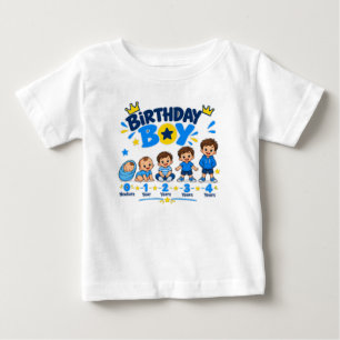 Camiseta de Bebê Menino Aniversariante 