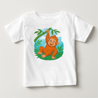 Camiseta de Bebé Mono en Rama Sonriendo