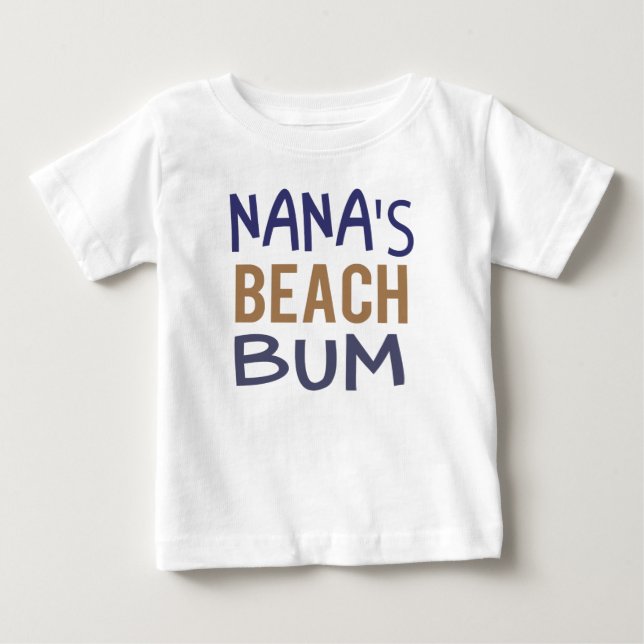 Camiseta de Bebê Nana's Beach Bum (Frente)