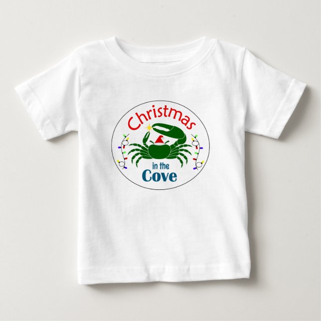 Camiseta de bebê 'Natal na Enseada' (escolha uma c (Frente)