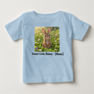 Camiseta de Bebê Nome Personalizado Coelhinho Fofo