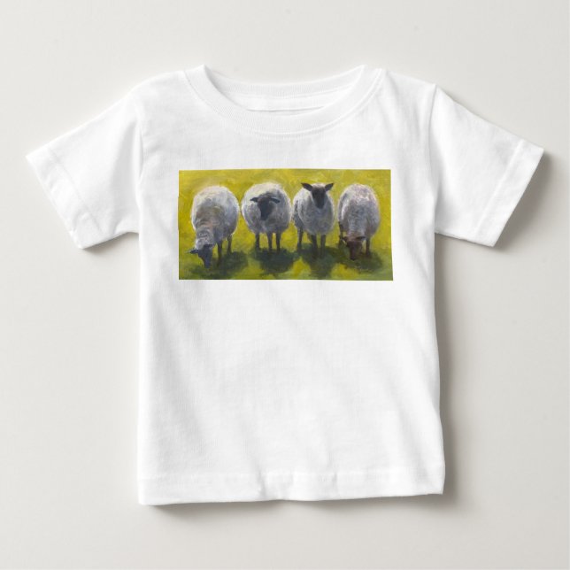 Camiseta de Bebê Ovelha Pintada (Frente)